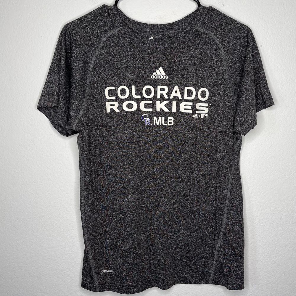 ADIDAS Colorado Rockies Athletic‎ Marled Gray Shirt